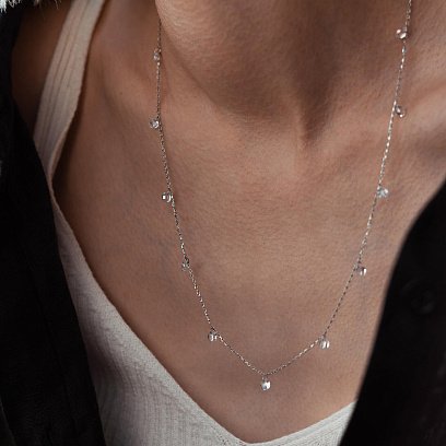 Серебряное колье с фианитами 181198 №2