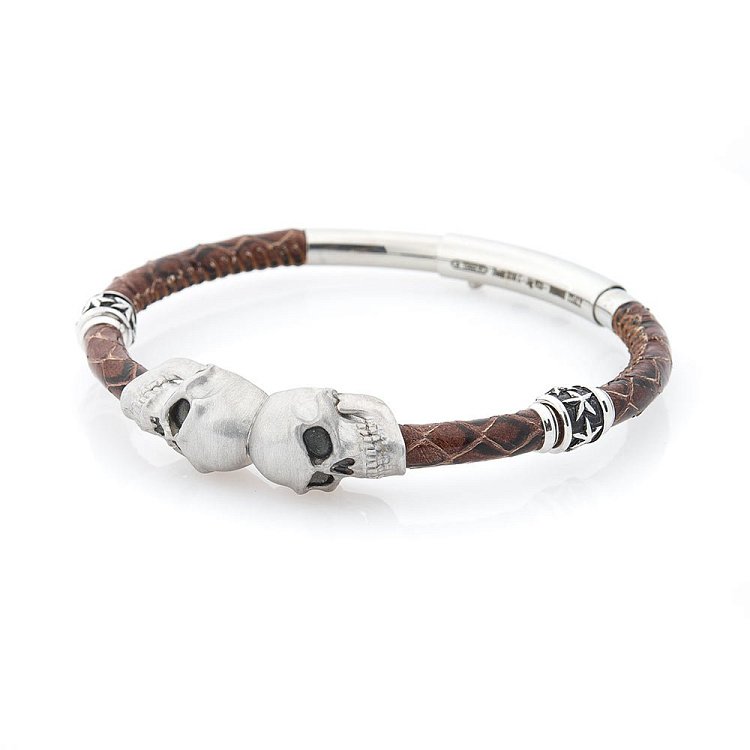 Мужской браслет "Черепа" ZANCAN EXB770-MA от ювелирного магазина Оникс