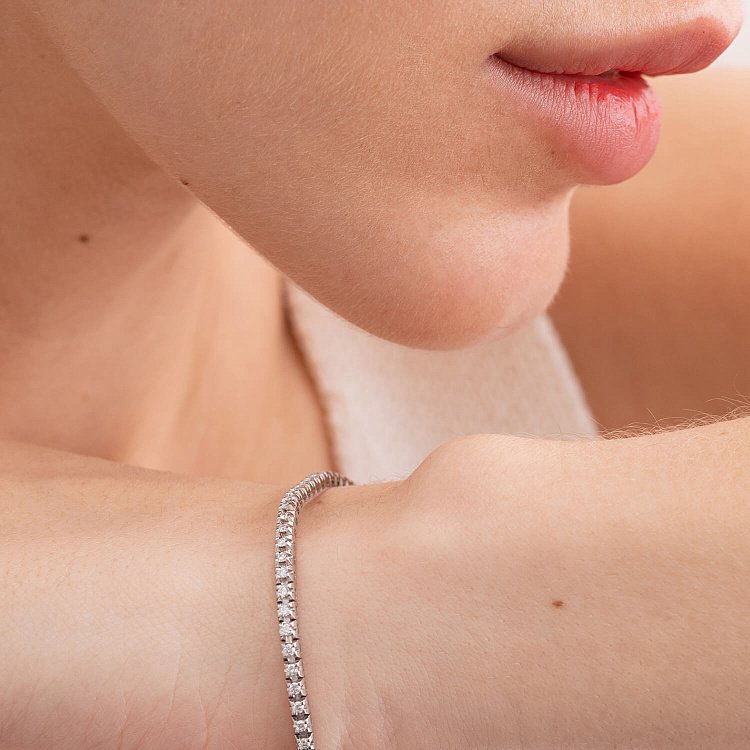 Браслет в белом золоте с бриллиантами 518771501 от ювелирного магазина Оникс - 1