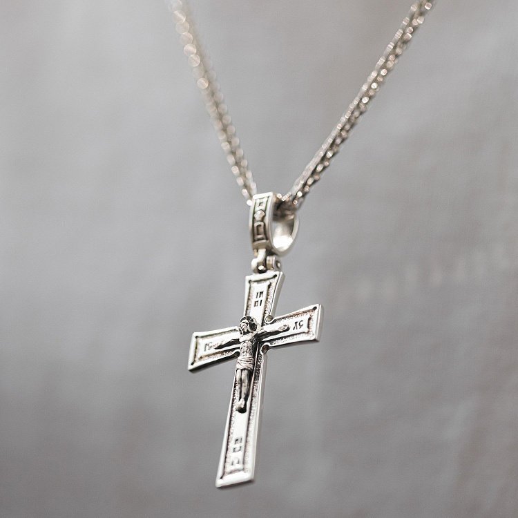 Срібний хрест "Розп'яття. Спаси і Збережи" кду-18 від ювелірного магазину Онікс - 3