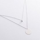 Колье с фианитом в белом золоте (возможна гравировка) кол01679 от ювелирного магазина Оникс - 2