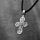 Серебряный крест "Распятие. Спаси и Сохрани" (на укр. языке) кду-24 от ювелирного магазина Оникс - 1