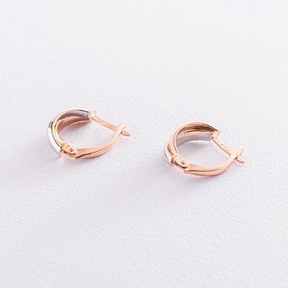 Серьги "Ассоль" из красного и белого золота с06259 №4