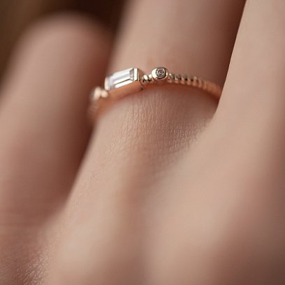 Кольцо "Кайла" в красном золоте (фианиты) к07398 №4