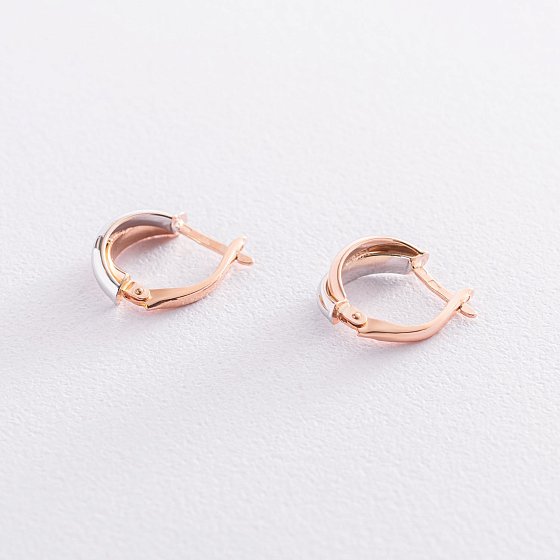 Серьги "Ассоль" из красного и белого золота с06259 №4