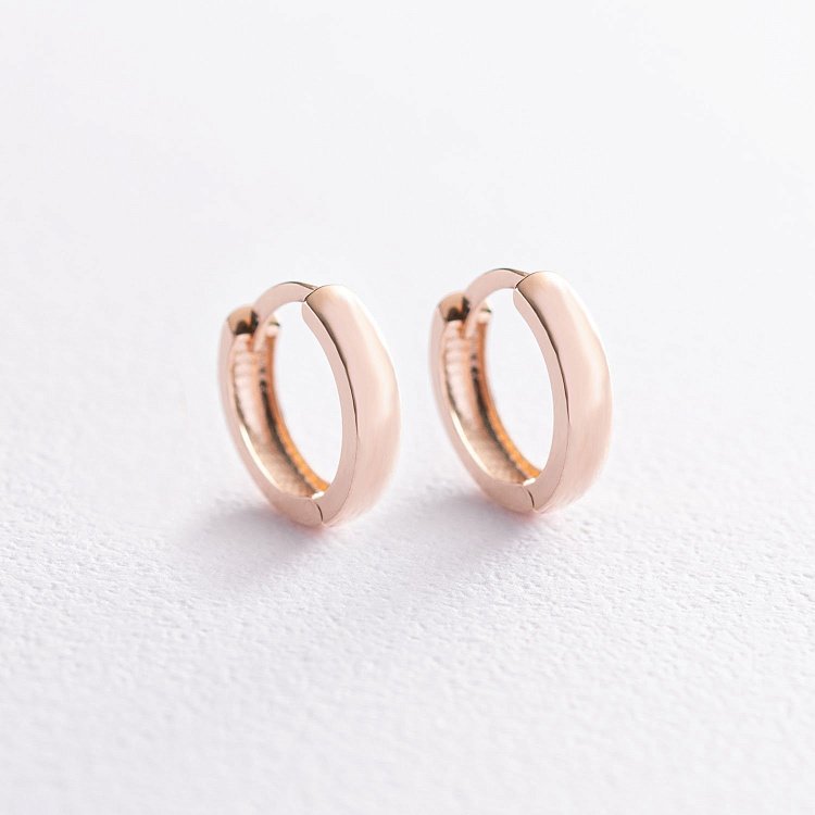 Сережки - кільця в червоному золоті с07101 від ювелірного магазину Онікс