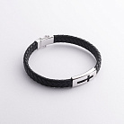 Золотой браслет "Крестик" с каучуком б03072 от ювелирного магазина Оникс