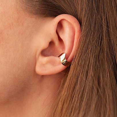 Золотая серьга - каффа с07396 №3