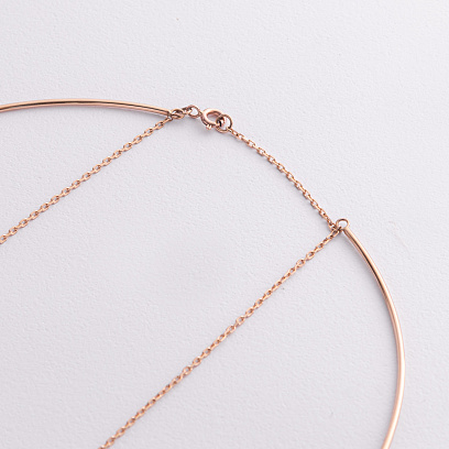 Колье - чокер "Ashley" (красное золото) с шариками кол02650 №2