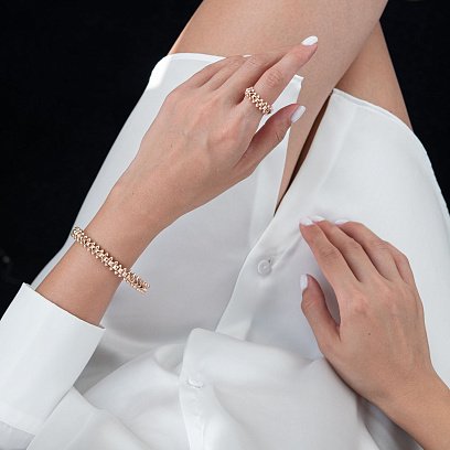 Каблучка "Тереза" в червоному золоті к06546 №6