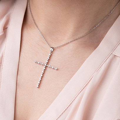 Золотой крестик с бриллиантами п256 №3