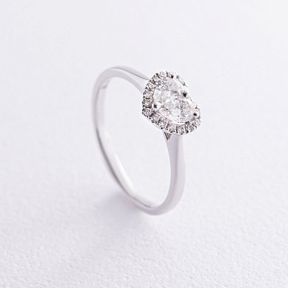 Золотое кольцо "Сердечко" с бриллиантами кб0485nl №3