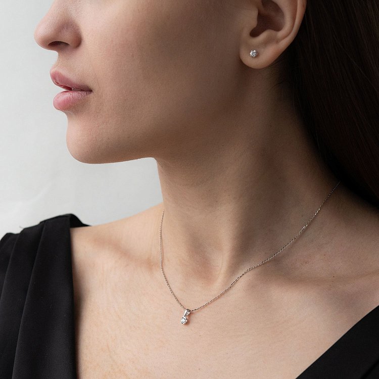 Золотая подвеска с бриллиантом пб0204mr от ювелирного магазина Оникс - 2