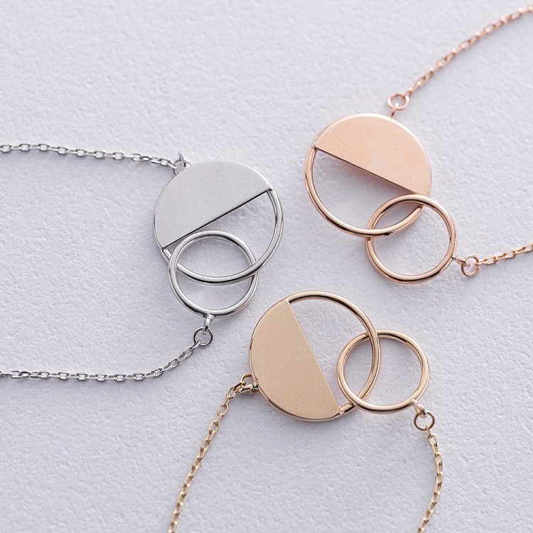 Золотий браслет "Переплетення" б04735 від ювелірного магазину Онікс - 7