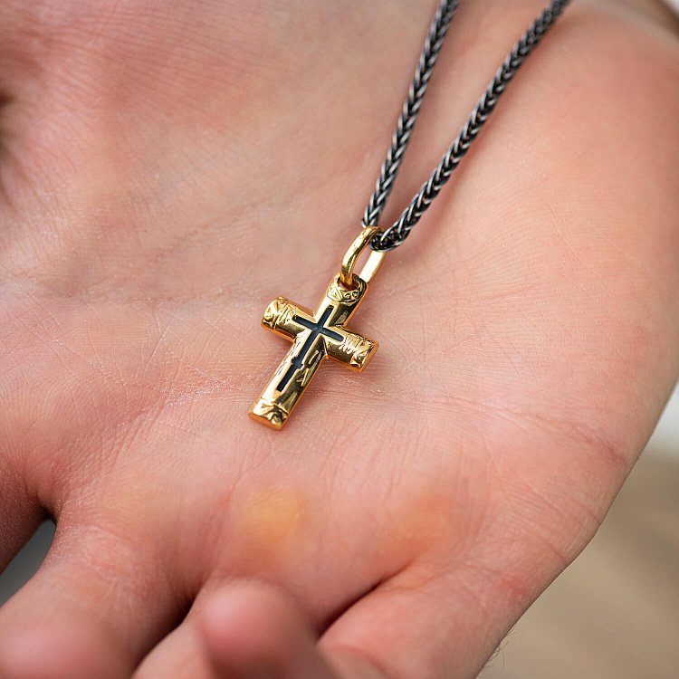 Срібний хрест з позолотою 131745 від ювелірного магазину Онікс - 3