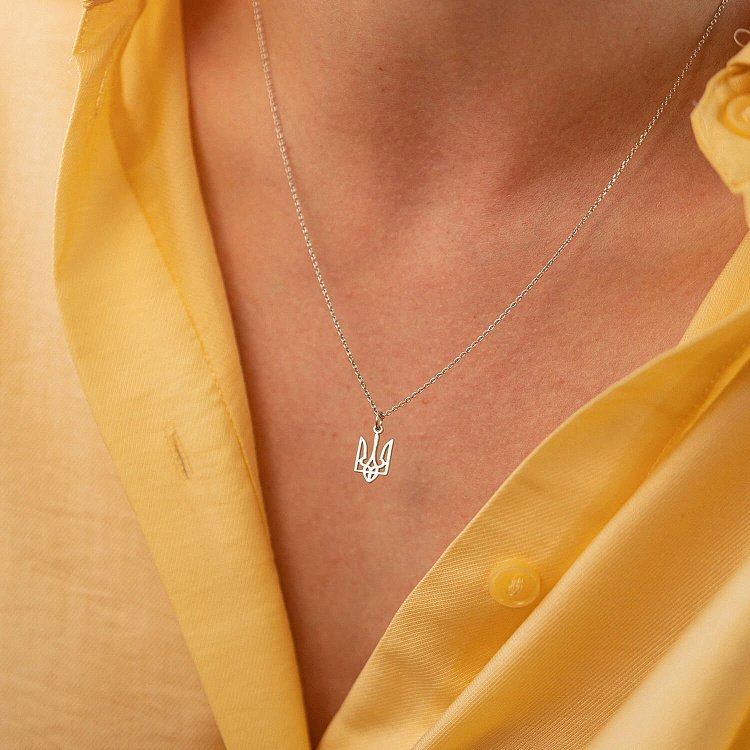 Колье "Герб Украины - Тризуб" в серебре 4056 от ювелирного магазина Оникс - 4