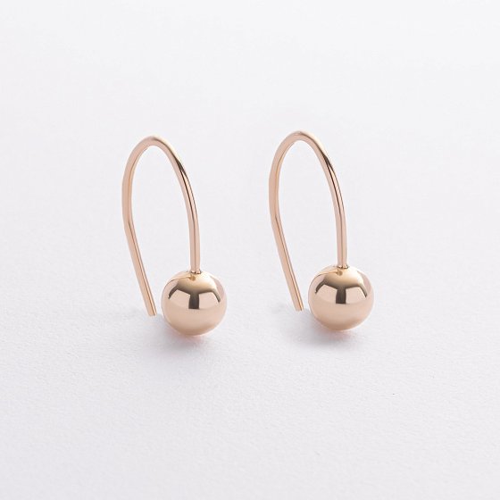 Сережки "Kendall" з кульками (жовте золото) с09340