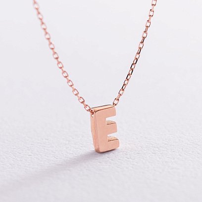 Колье с буквой "Е" в красном золоте кол01256Е №3