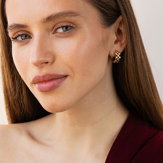 Серьги "Charlie" в красном золоте с09480 №4