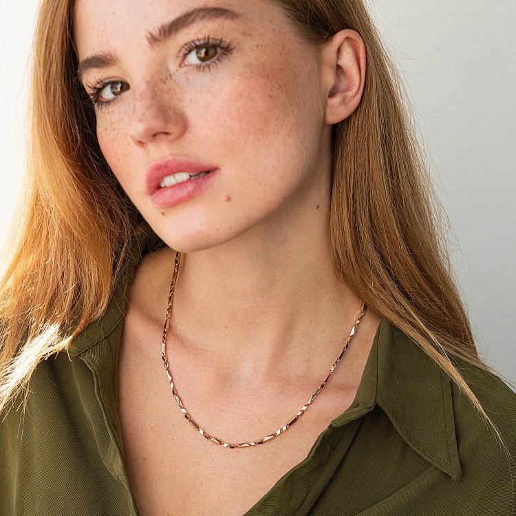 Фантазійний ланцюжок у червоному золоті ц00472 від ювелірного магазину Онікс - 1