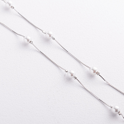 Срібний браслет з перлами 141907 №2