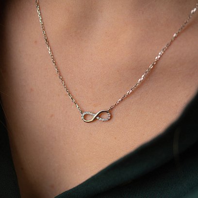 Серебряное колье "Бесконечность" 181026 №3