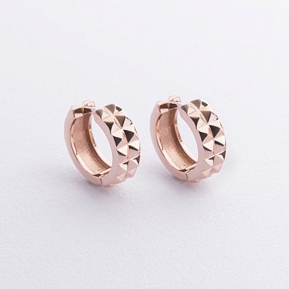 Серьги - кольца "Monica" в красном золоте с09087 №2