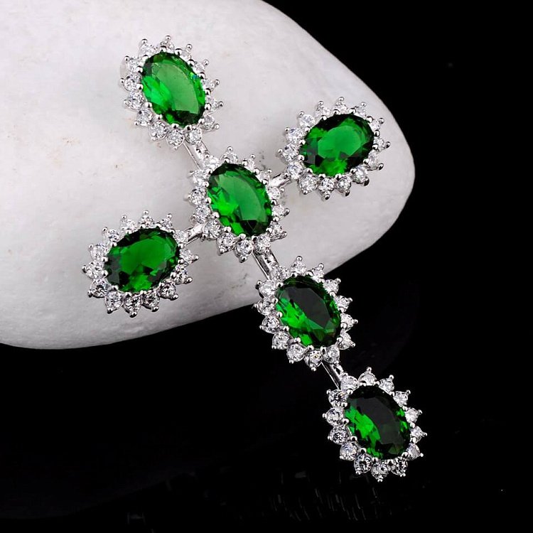 Срібний хрестик (фіаніти) 131899 від ювелірного магазину Онікс - 2