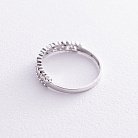 Кольцо "Сердечки" в белом золоте (фианиты) к07052 от ювелирного магазина Оникс - 3