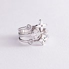 Серебряное кольцо "Клевер" с фианитами 1488/1р-CZ от ювелирного магазина Оникс