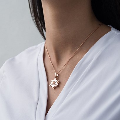 Підвіска "Зірка Давида" з червоного золота п03306 №2