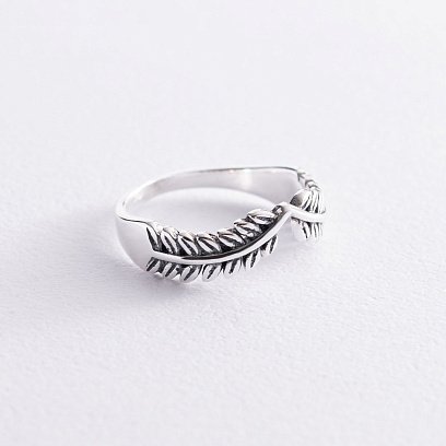 Серебряное кольцо "Веточки" (чернение) 112203 №3