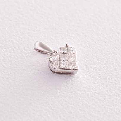 Золотой кулон "Сердечко" с бриллиантами пб0283nl