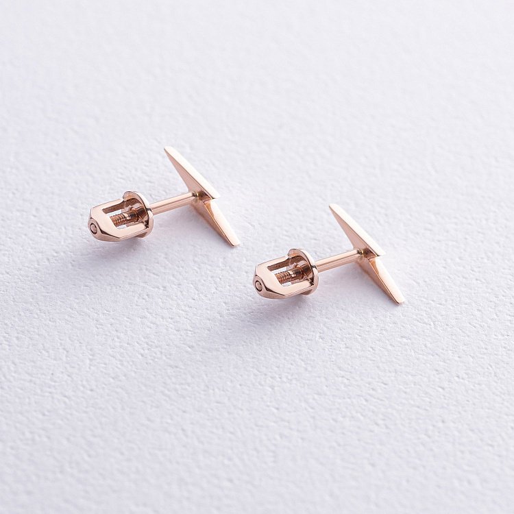 Золоті сережки - пусети "Блискавки" с07923 від ювелірного магазину Онікс - 2