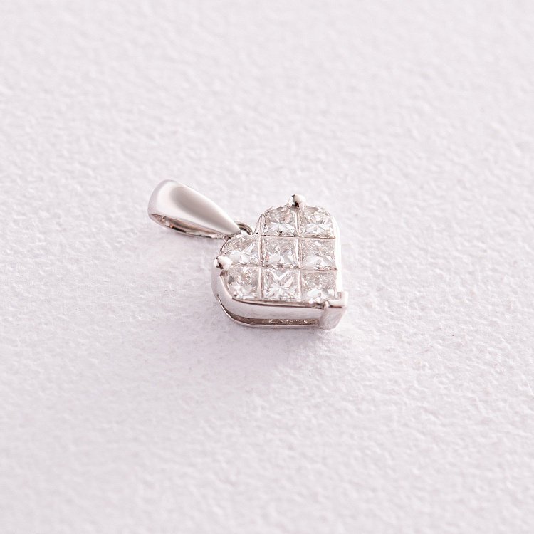 Золотой кулон "Сердечко" с бриллиантами пб0283nl от ювелирного магазина Оникс