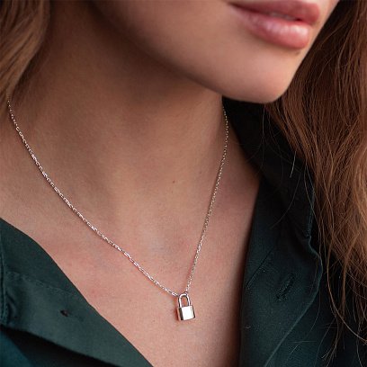 Кольє "Замочок" в сріблі 181117 №6