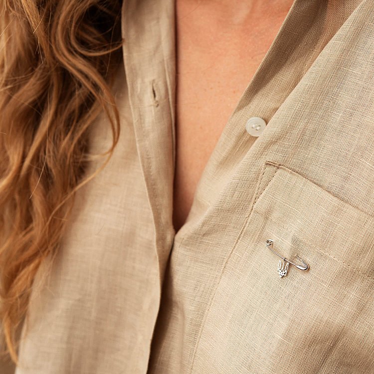 Золотая булавка "Герб Украины - Тризуб" зак00335 от ювелирного магазина Оникс - 4