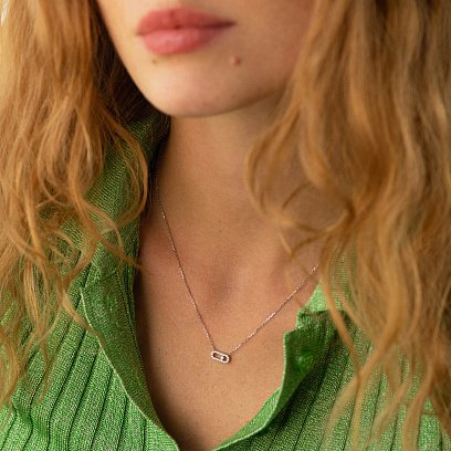 Колье с бриллиантами (белое золото) 735021121 №4