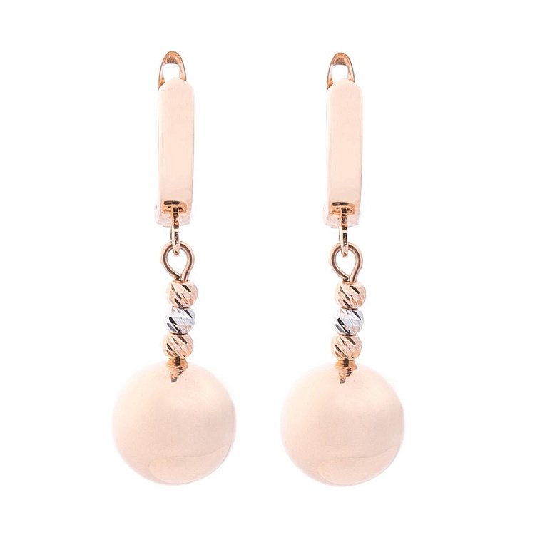 Золотые серьги с шариками (родий) с06117 от ювелирного магазина Оникс