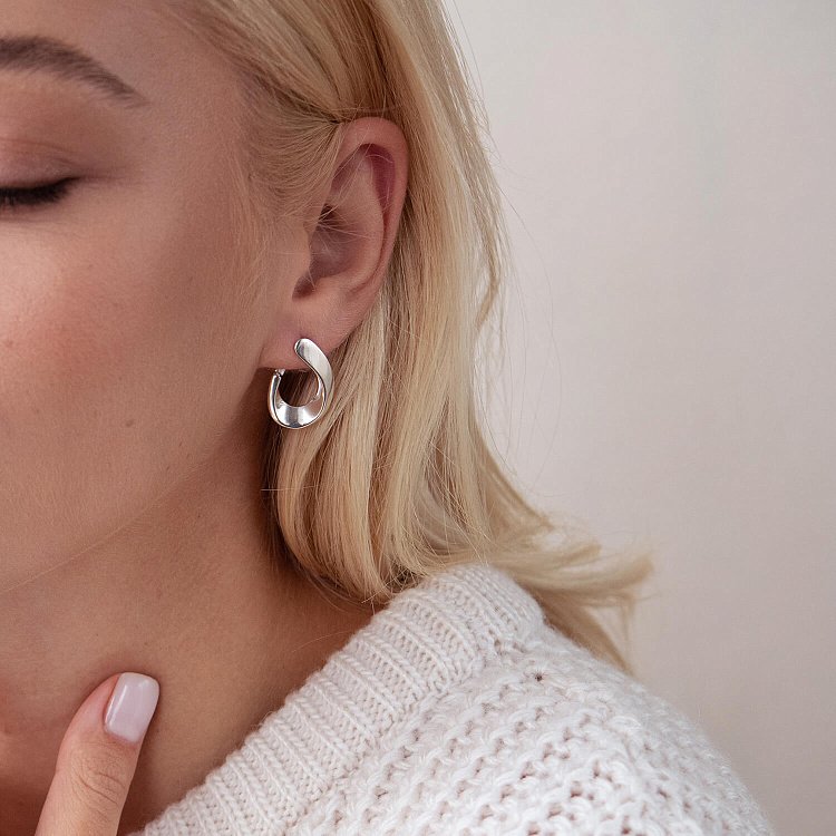 ﻿Срібні сережки "Крапельки" 123103 від ювелірного магазину Онікс - 3