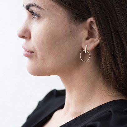 Золоті сережки - пусети "Впевненість" с06695 №4