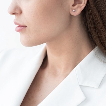 Золоті сережки-пусети (діаманти) ME34376ca №2