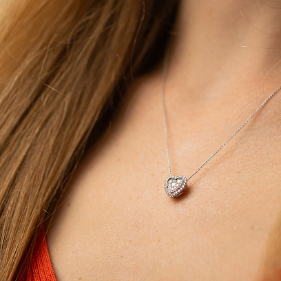 Золоте кольє "Сердечко" з діамантами колб0144ca №4