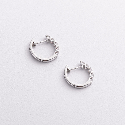 Золоті сережки - кільця з діамантами сб0610mi №2