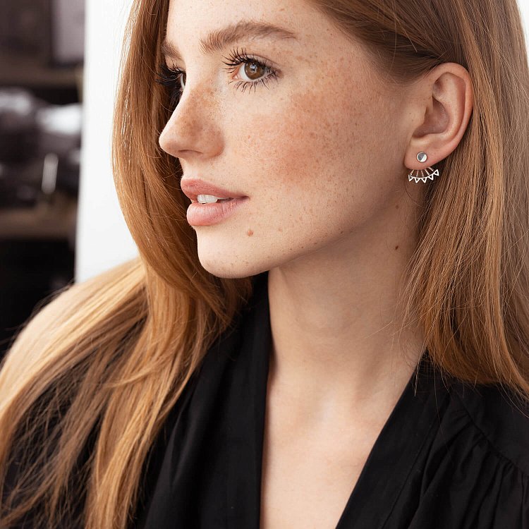 Серьги - джекеты "Фрида" в серебре 123236 от ювелирного магазина Оникс - 2