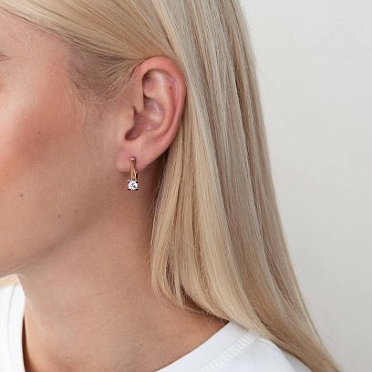 Золотые серьги (фианиты) с05141 №2