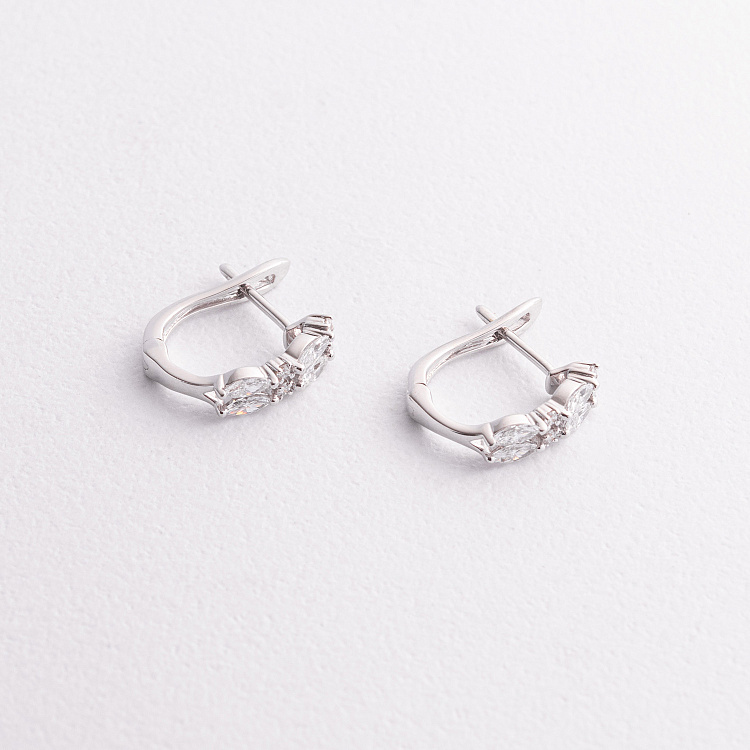 Золотые серьги с бриллиантами сб0618lg от ювелирного магазина Оникс - 1