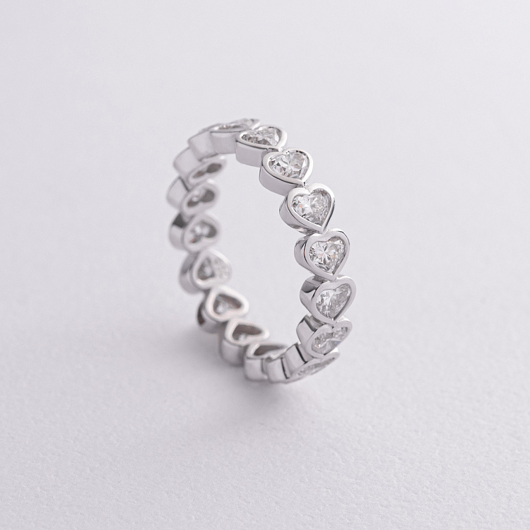 Золотое кольцо "Сердечки" с бриллиантами кб0639pu от ювелирного магазина Оникс