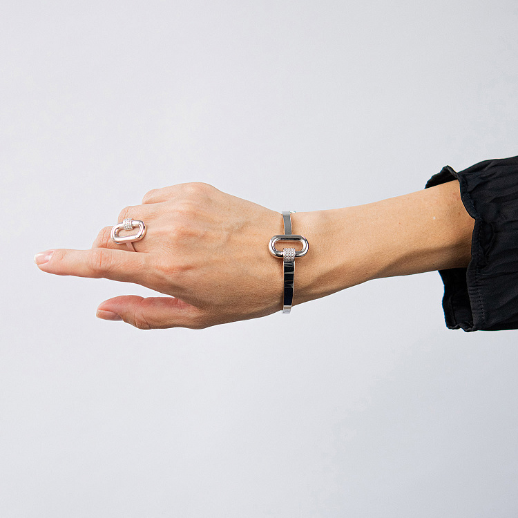 Каблучка "Alice" в білому золоті (фіаніти) к08374 від ювелірного магазину Онікс - 3