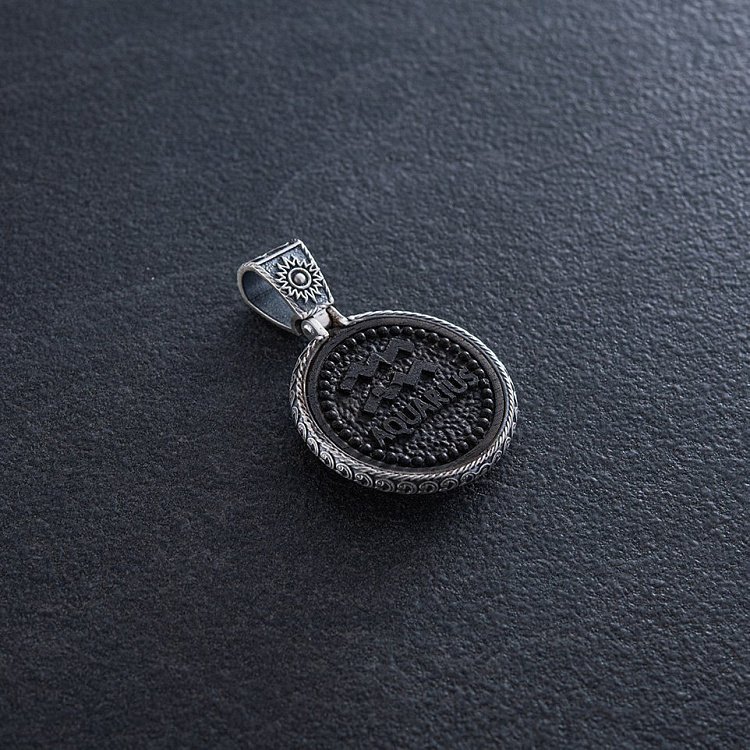 Срібний кулон "Знак зодіаку Водолій" з ебеном 1041водолій від ювелірного магазину Онікс - 5